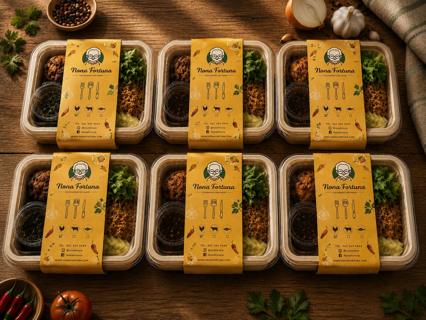 Nona Fortuna packaging bandejas